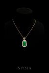 Superior Pointy Bar Jade Pendant - 18k Yellow Gold, Jade