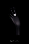 Oval Jade Pear Deco Ring - Rhodium White Gold, White Jade