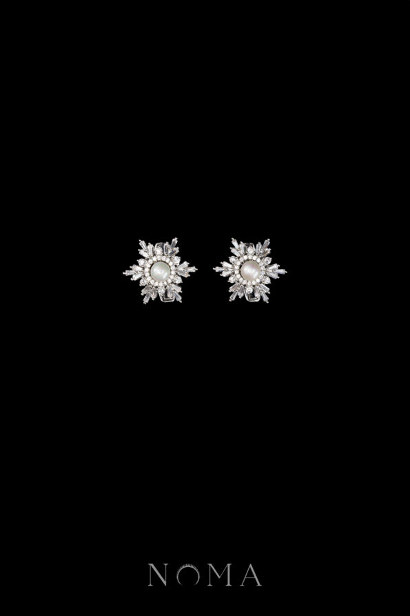 MEN-202400038-Snowflakes-Pearl-Cufflinks-Rhodium-White-Gold