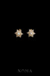Snowflakes Pearl Cufflinks - 18k Yellow Gold