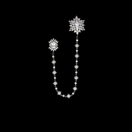 Royal Antique Chain Pin - Rhodium White Gold
