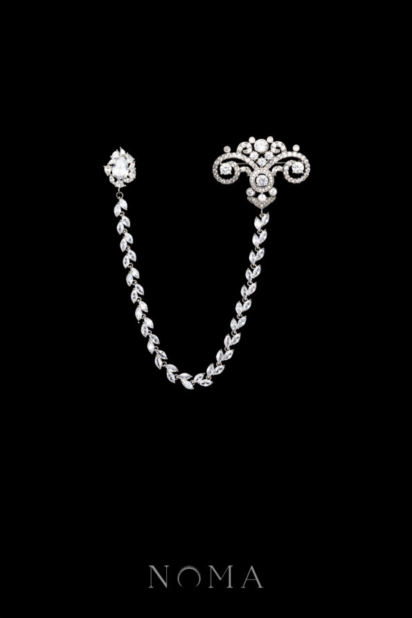 MEN-202400080-Ornamental-Curved-Pear-Chain-Pin-Rhodium-White-Gold-1