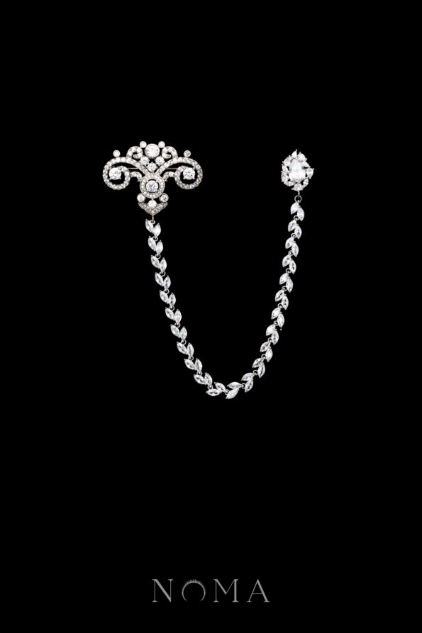 MEN-202400080-Ornamental-Curved-Pear-Chain-Pin-Rhodium-White-Gold-2