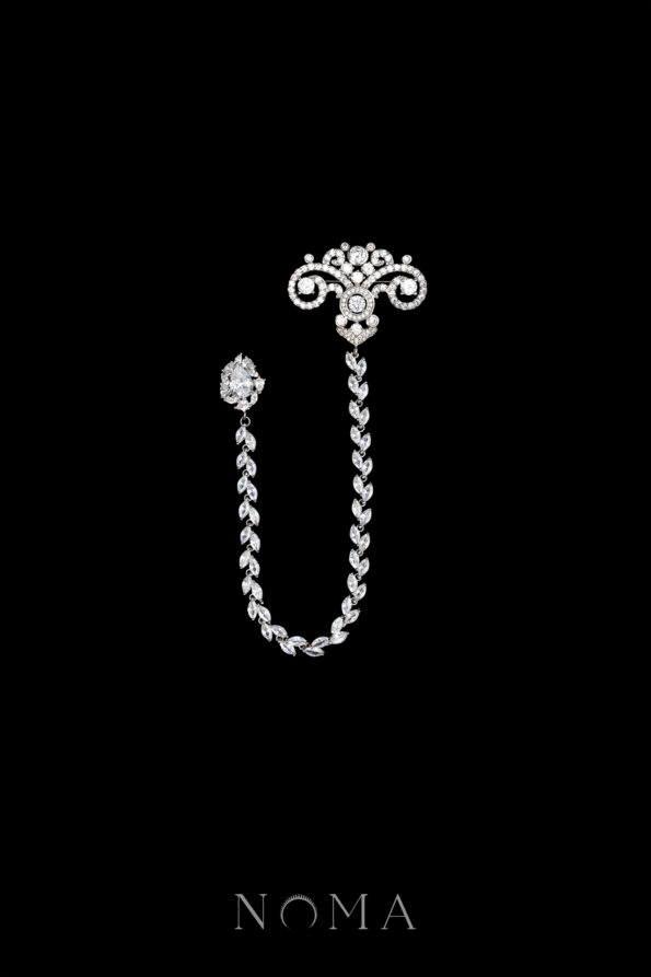 MEN-202400080-Ornamental-Curved-Pear-Chain-Pin-Rhodium-White-Gold