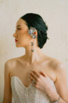Floral Art Earpiece and Earrings Set - Rhodium White Gold (1 pair)