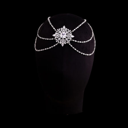 Rectangular Chain Hairvine - White Gold