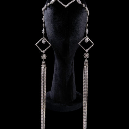 Royal Square Headpiece - White Gold