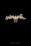 Paved Flower Twigs Medium Haircomb - Gold