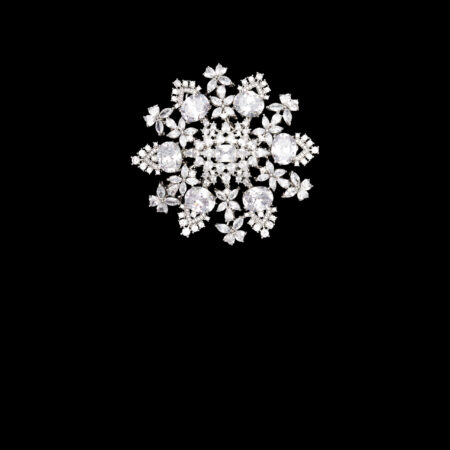 Dazzling Hexa Brooch - White Gold