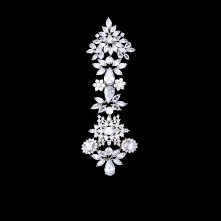 Dazzling Elongated Ponytail Cover Hairvine - White Gold