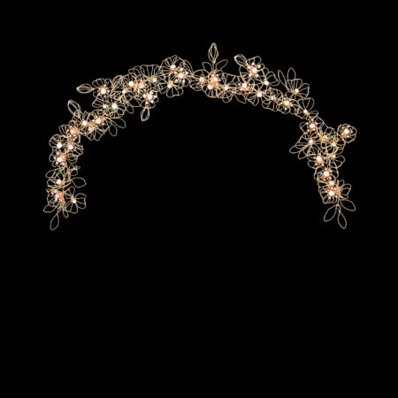 Jumbo Flower Wire Art Side Hairvine Set - Gold (2 pcs)