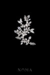 Modern Paved Twigs Deco Side Hairvine/Brooch - White Gold (Left)