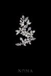 Modern Paved Twigs Deco Side Hairvine/Brooch - White Gold (Right)