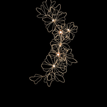 Jumbo Flower Wire Art Side Hairvine - Gold (Right)