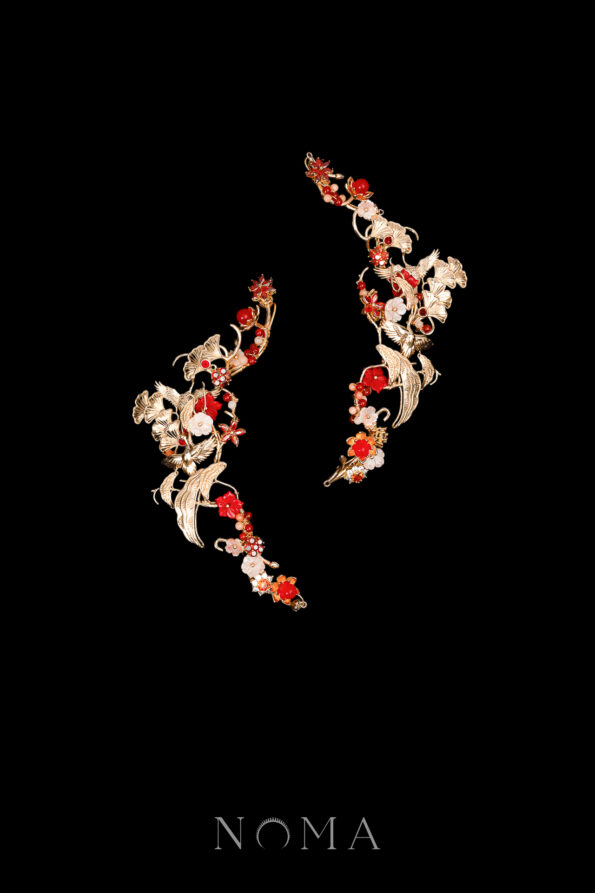 CHN-202300088-Crane-Ginkgo-Harmony-Side-Hairvine-Pair-Gold-Ruby-1-pair