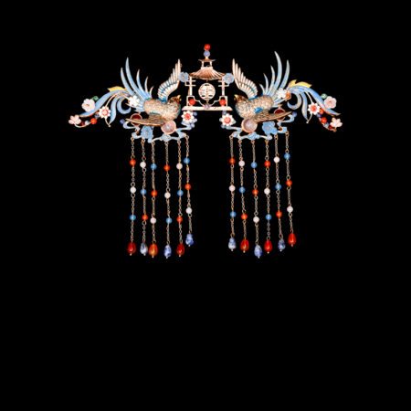 Colorful Swallow Pagoda Hairvine - Gold, Blue