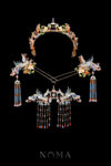 Colorful Swallow Pagoda Set - Gold, Blue (4 pcs)