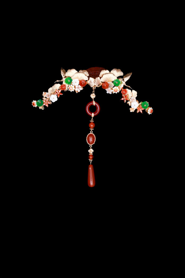 CHN-202400074-Carved-Jade-Crane-Ginkgo-Hairvine-Gold-Red-Jade