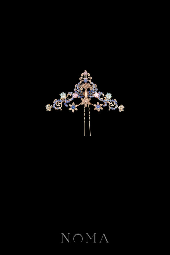 CHN-202400105-Peacock-Ornament-Middle-Hairpin-Gold-Blue