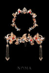 Harmonious Phoenix Pagoda Ornament Full Set - Gold, Ruby (4 pcs)