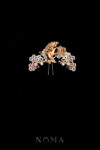 Harmonious Peacock Pagoda Middle Hairpin - Gold, Pink