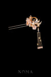 CHN-202400119-Harmonious-Crane-Pagoda-Ornament-Hairpin-Gold-Pink-Right