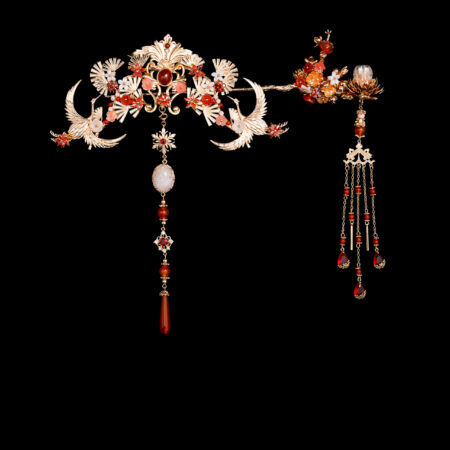 Crane Heavenly Painting Lotus Set - Gold, Ruby (2 pcs)