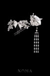 Bow Bird et Perle Set - White Gold (2 pcs)