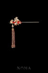 CHN-202400194-Crane-Ginkgo-Harmony-Hairpin-Gold-Ruby-Left