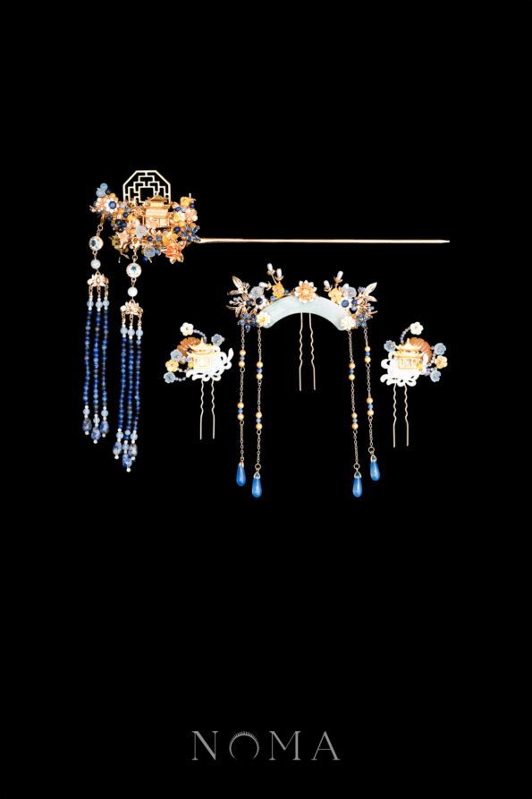 CHN-202400227-Pagoda-Over-The-Window-Set-Gold-Sapphire-4-pcs