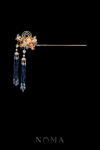 Pagoda Over The Window Hairpin - Gold, Sapphire