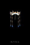 Curvature Jade Middle Hairpin - Gold, Light Jade