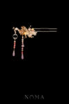 Crane Heaven Cloud Hairpin - Gold, Pink (Right)