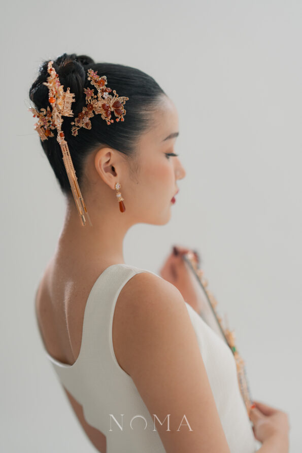 CHN-202400262-Floral-Fan-Shaped-Arrangement-Set-Gold-Ruby-4-pcs-1