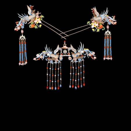 Colorful Swallow Pagoda Simple Set - Gold, Blue (3 pcs)