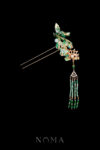 CHN-202500005-Colorful-Mosaic-Flying-Butterfly-Hairpin-Gold-Turquoise-Left