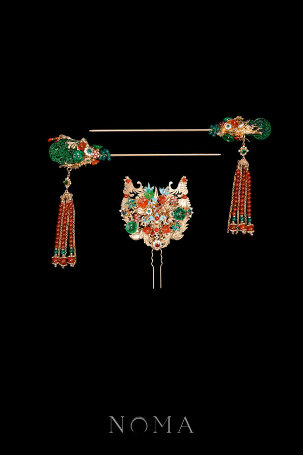 CHN-202500022-Jaded-Bold-Phoenix-Set-Gold-Green-3-pcs-1