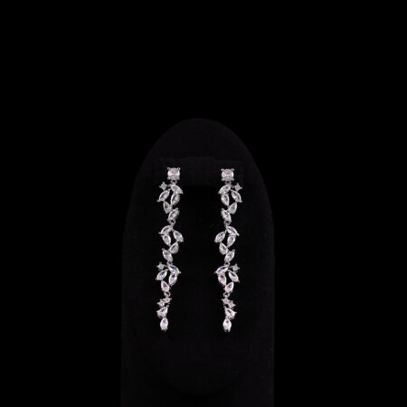 Slim Longing Chandelier Earrings - Rhodium White Gold