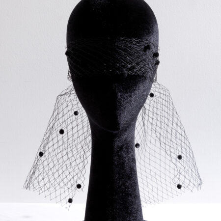 Pompous Veil and Bow Set - White Gold, Black (2 pcs)