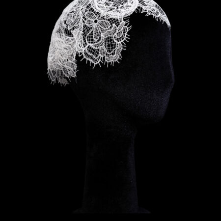 Lacey Veil Headdress - White