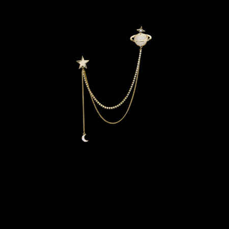 Planetary Lapel Pin - 18k Yellow Gold