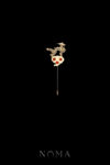 Standing Dragon Lapel Pin - 18k Yellow Gold, Red Jade (Left)