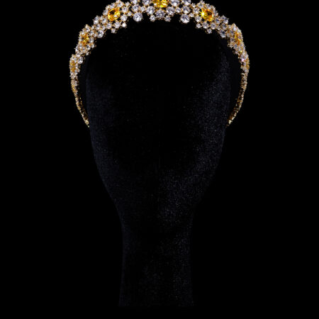 Cushion Cut Crown - 18k Yellow Gold, Yellow Diamond