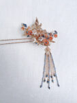 CHN-202200082-Flying-Crane-Pearl-Blossom-Hairpin-Gold-Blue-Left