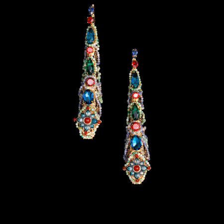 Qing Treasure Nail Armor Set - Gold, Turquoise (2 pcs)