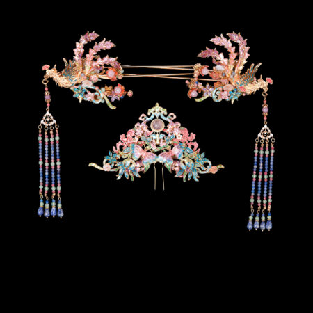 Colorful Mosaic Fantasy Butterfly Phoenix Simple Set - Gold, Rainbow (3 pcs)