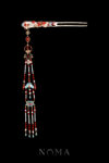 Everlasting Carved Jade Hairpin - Gold, Light Jade (Right)