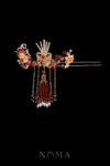Colorful Regal Phoenix Lotus Fire Hairpin - Gold, Ruby (Right)