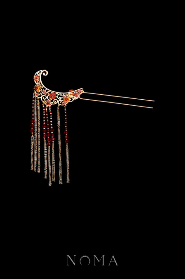 CHN-202500205-Regal-Flower-Curvy-Hairpin-Gold-Ruby-Right