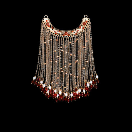 Regal Intricate Chain Hairvine - Gold, Red